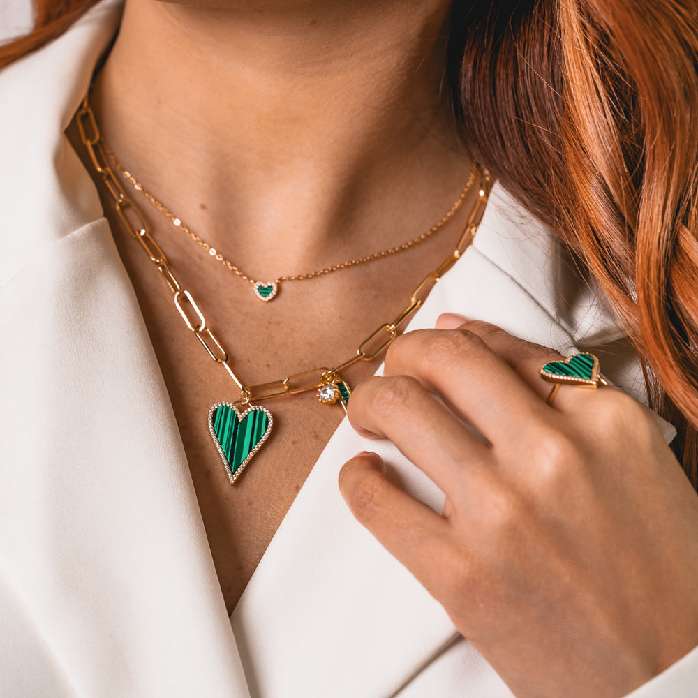 Malachite Heart Necklace