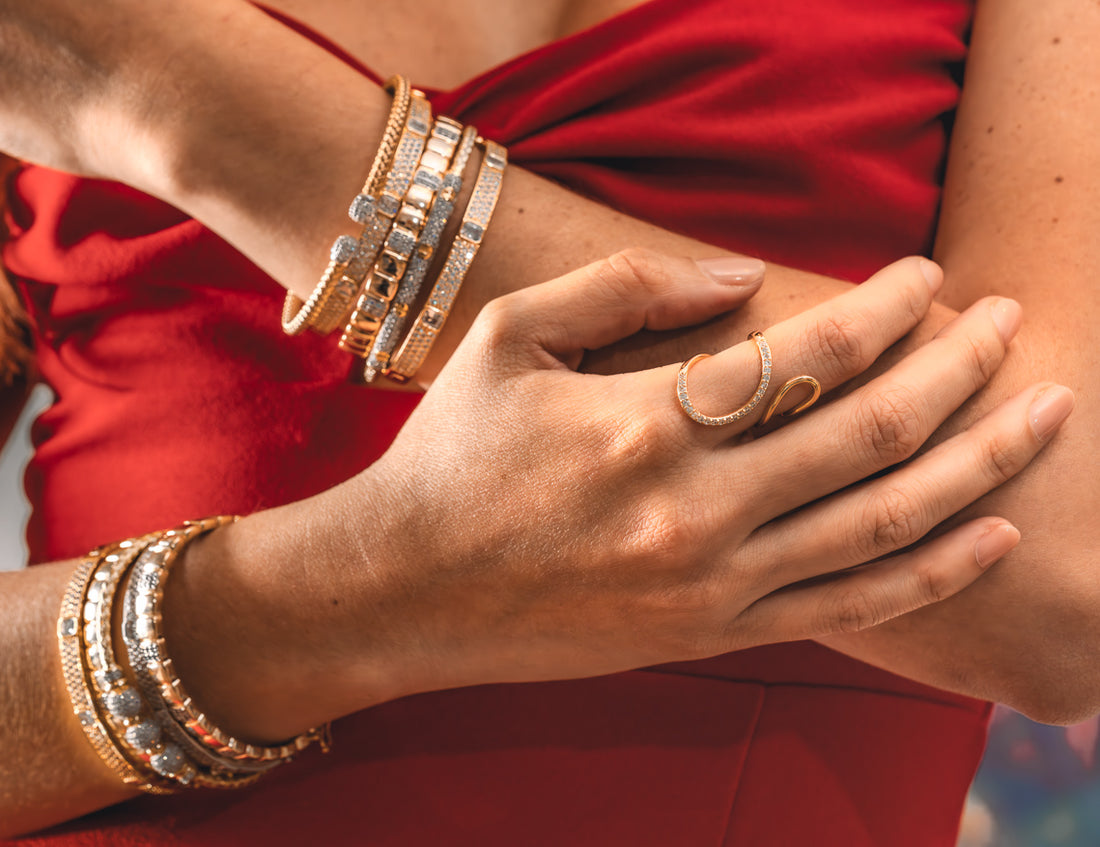Pave Square Bangle