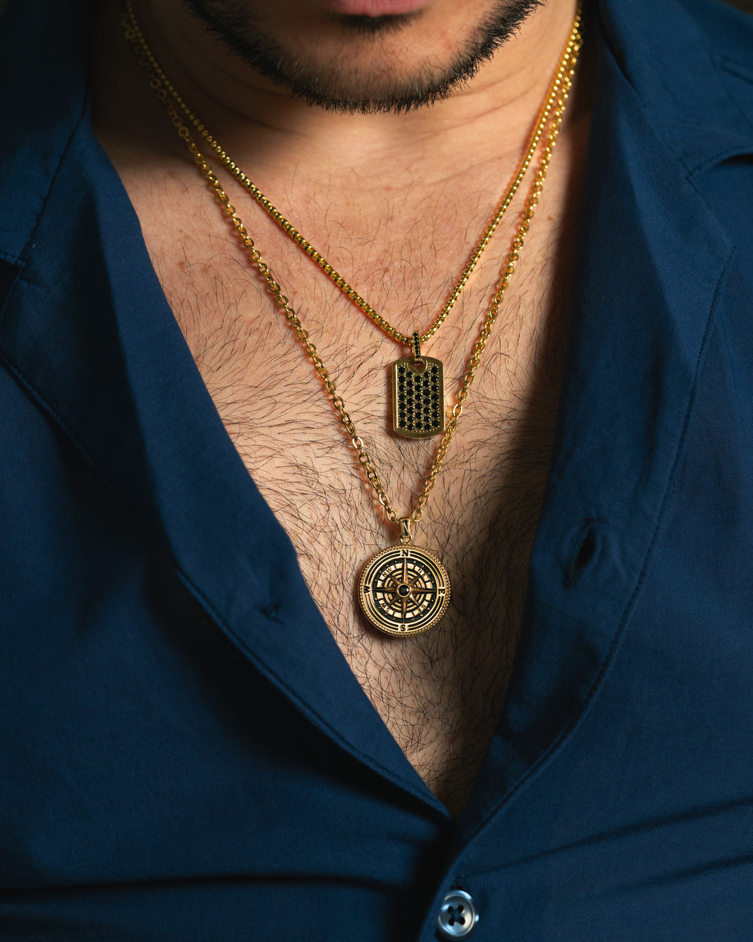 Gold Dog Tag Pendant