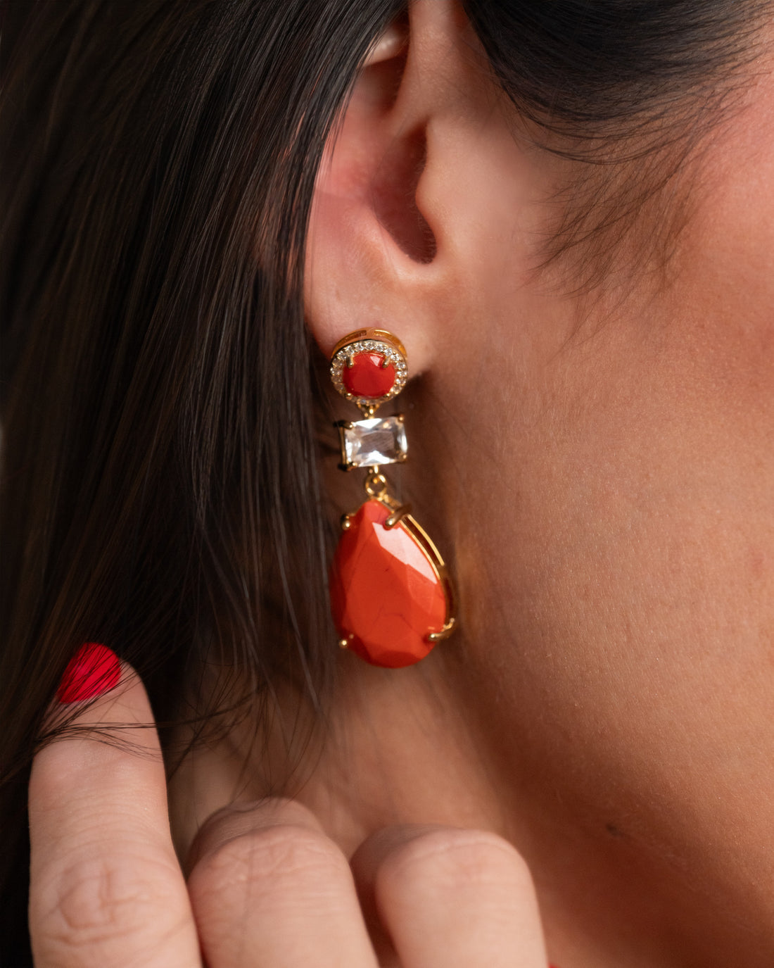 Coral Drop Earrings