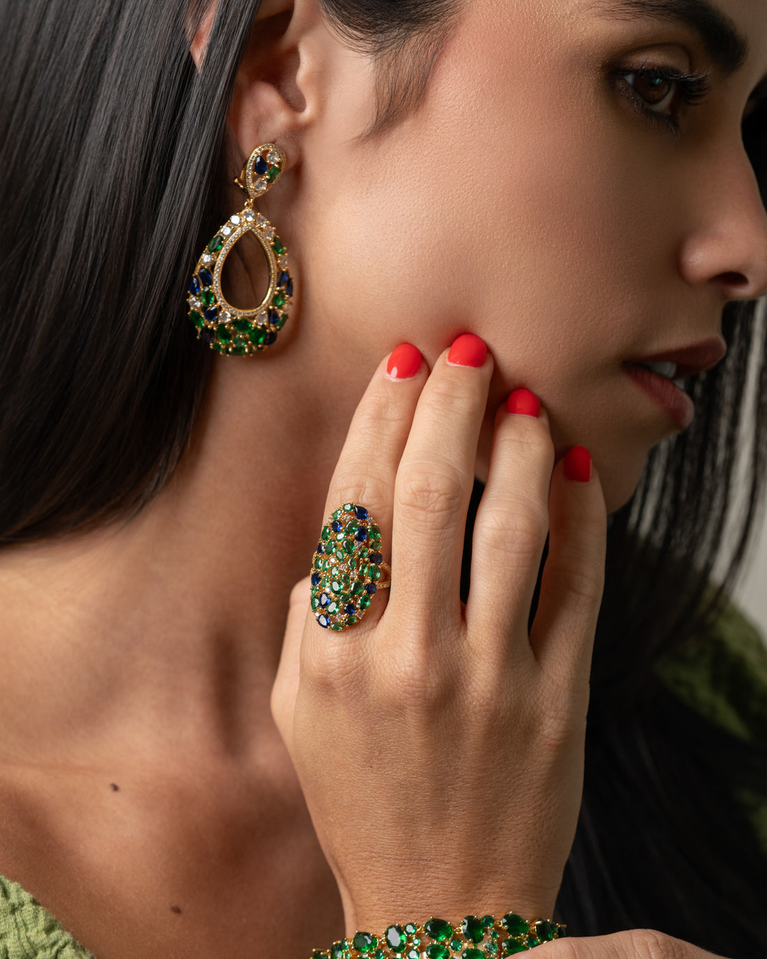 Blue/Green Drop Earring