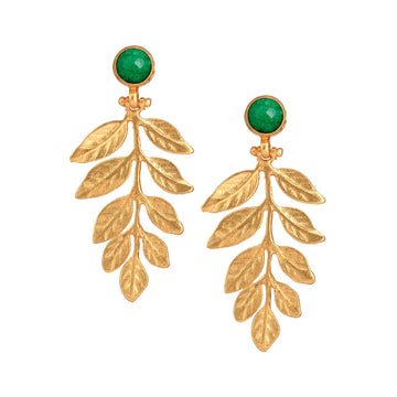 Green Leaf Earrings