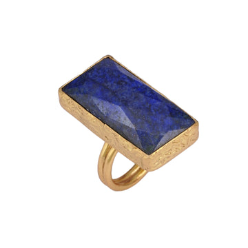 Rectangular Lapis Ring