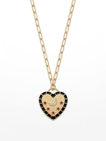 Enamel Heart Pendant