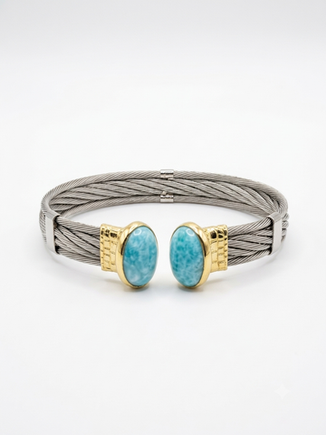 Gemstone Open Cuff Twisted