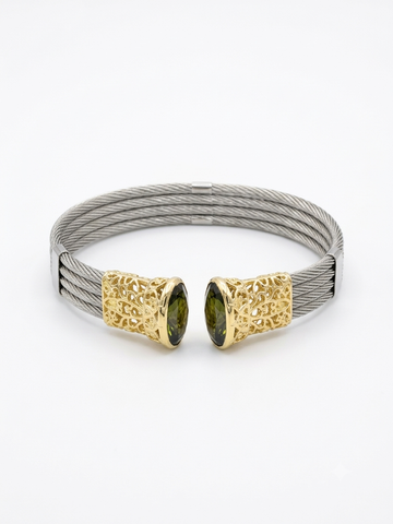 Gemstone Open Cuff Twisted Craft