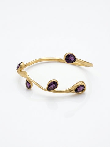Amethyst Crystal Bangle Bracelet