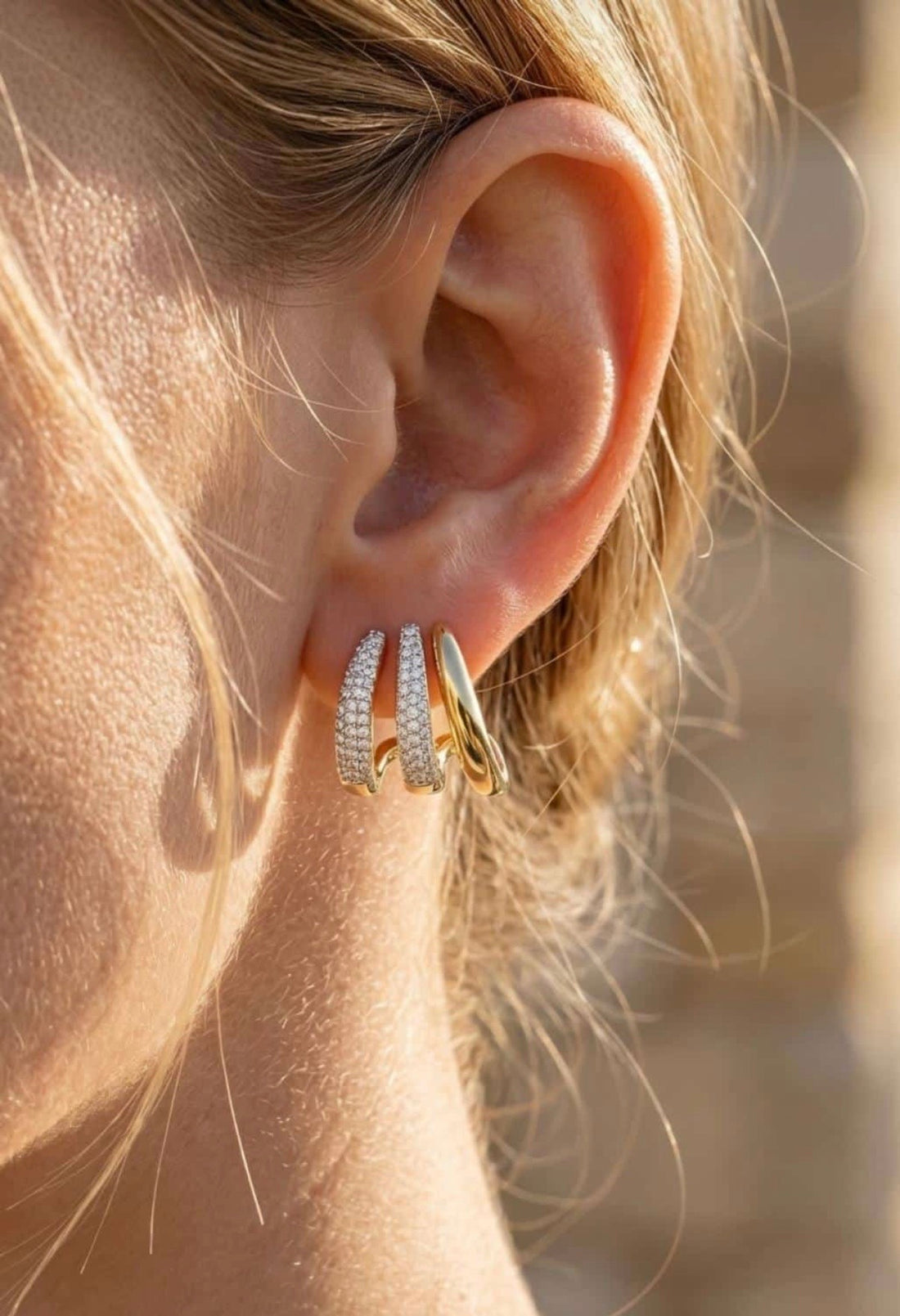 Swirl Pave Gold Earrings