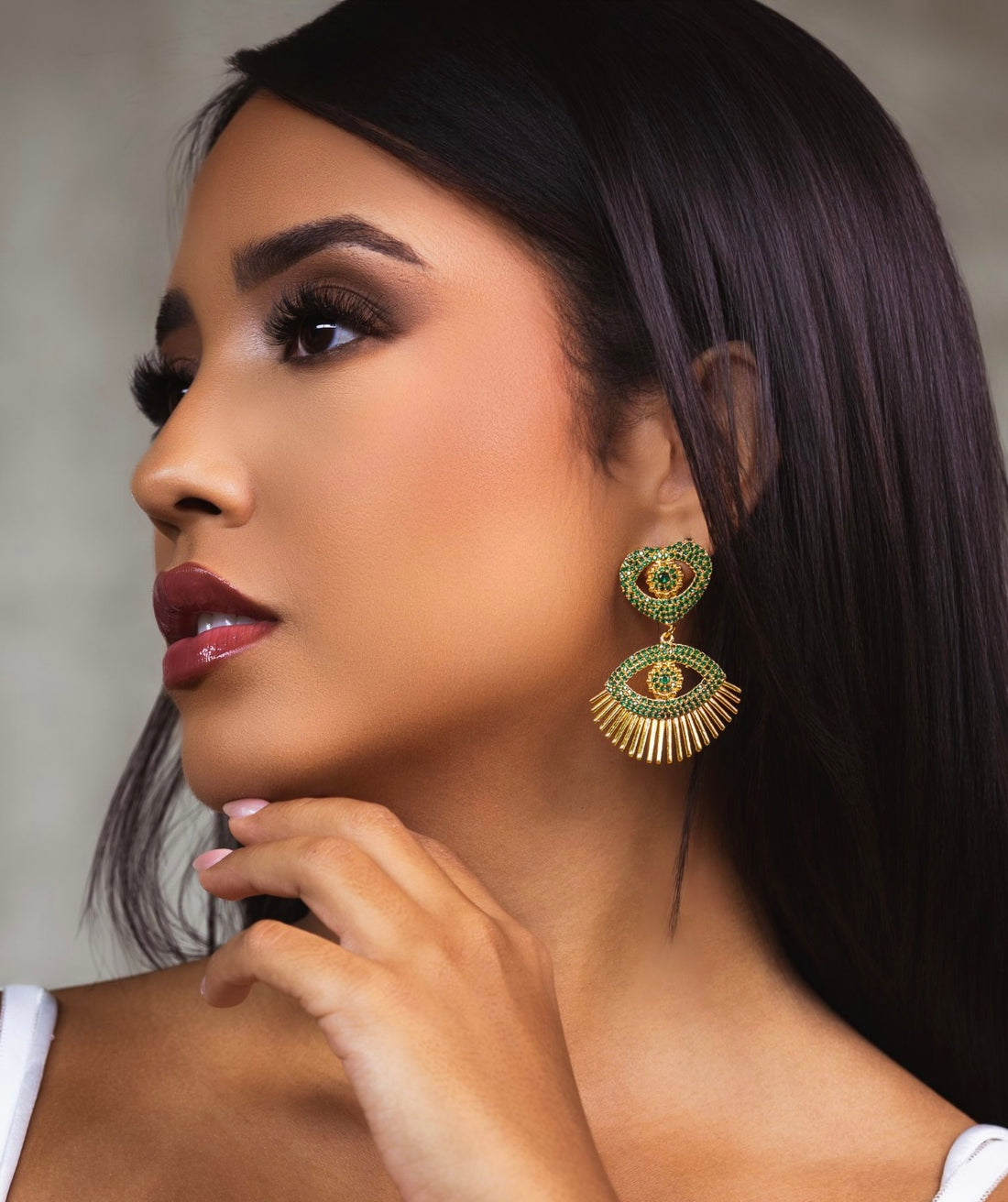 Tassle Evil Eye Earring