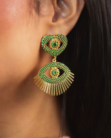 Tassle Evil Eye Earring