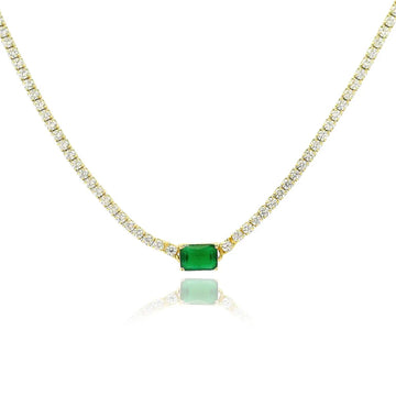 Emerald Cut Tennis Necklace