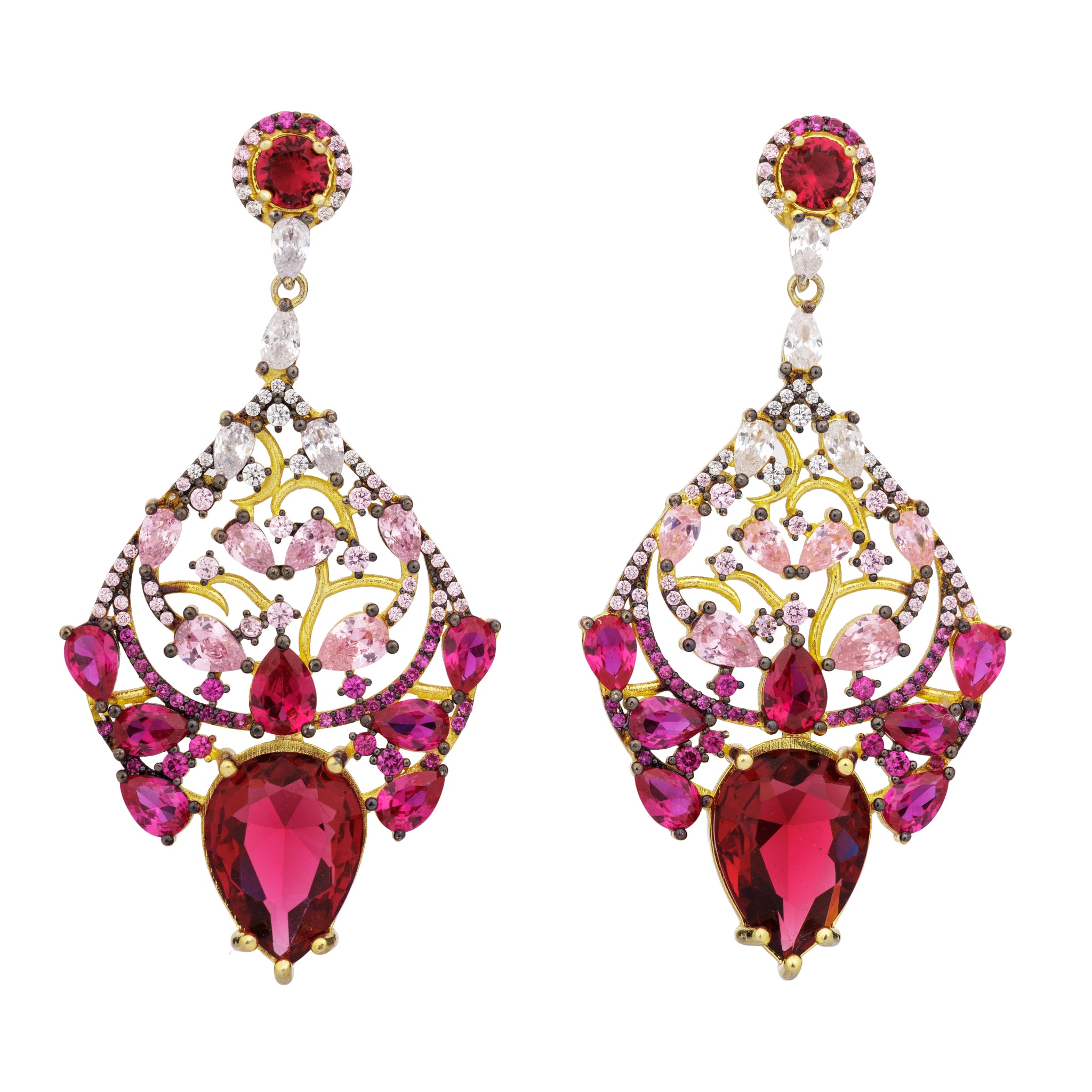 Ruby Tassle Drop Earring
