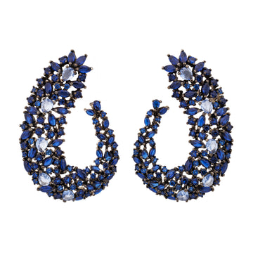 Sapphire Blue Swirl Earring