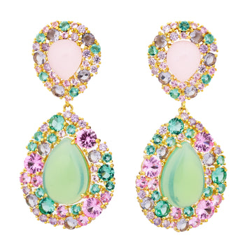 Green/Rose Drop Earring