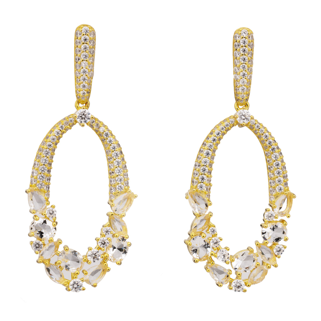 Oval Pave Drop Earring