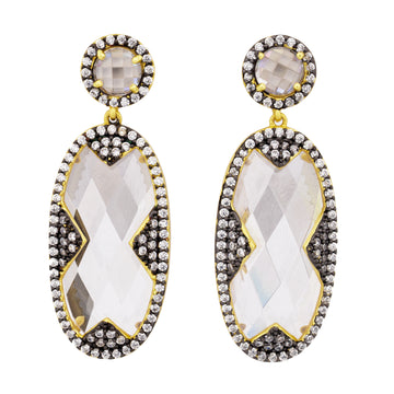 Gold/Black Crystal Drop Earring