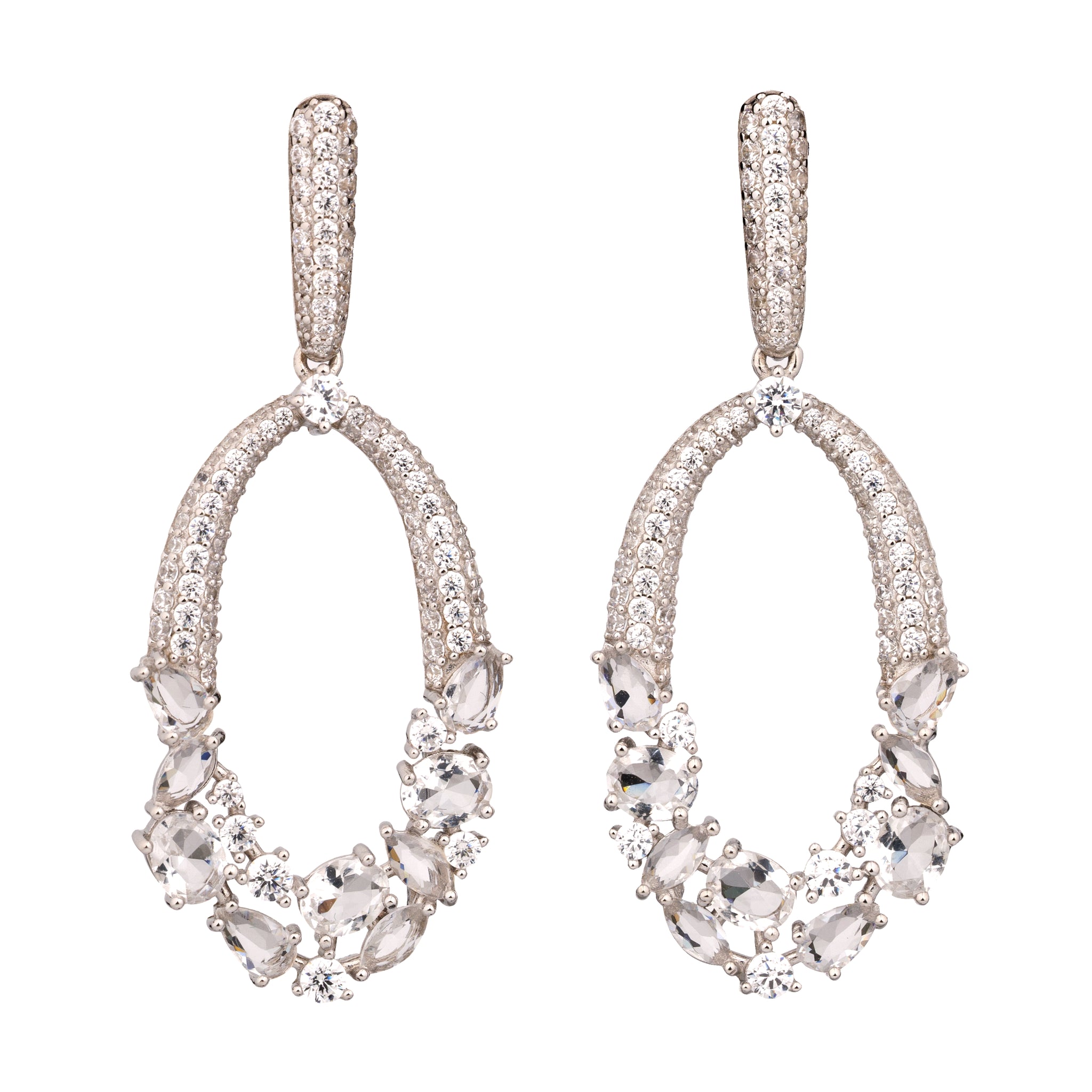 Oval Pave Drop Earring