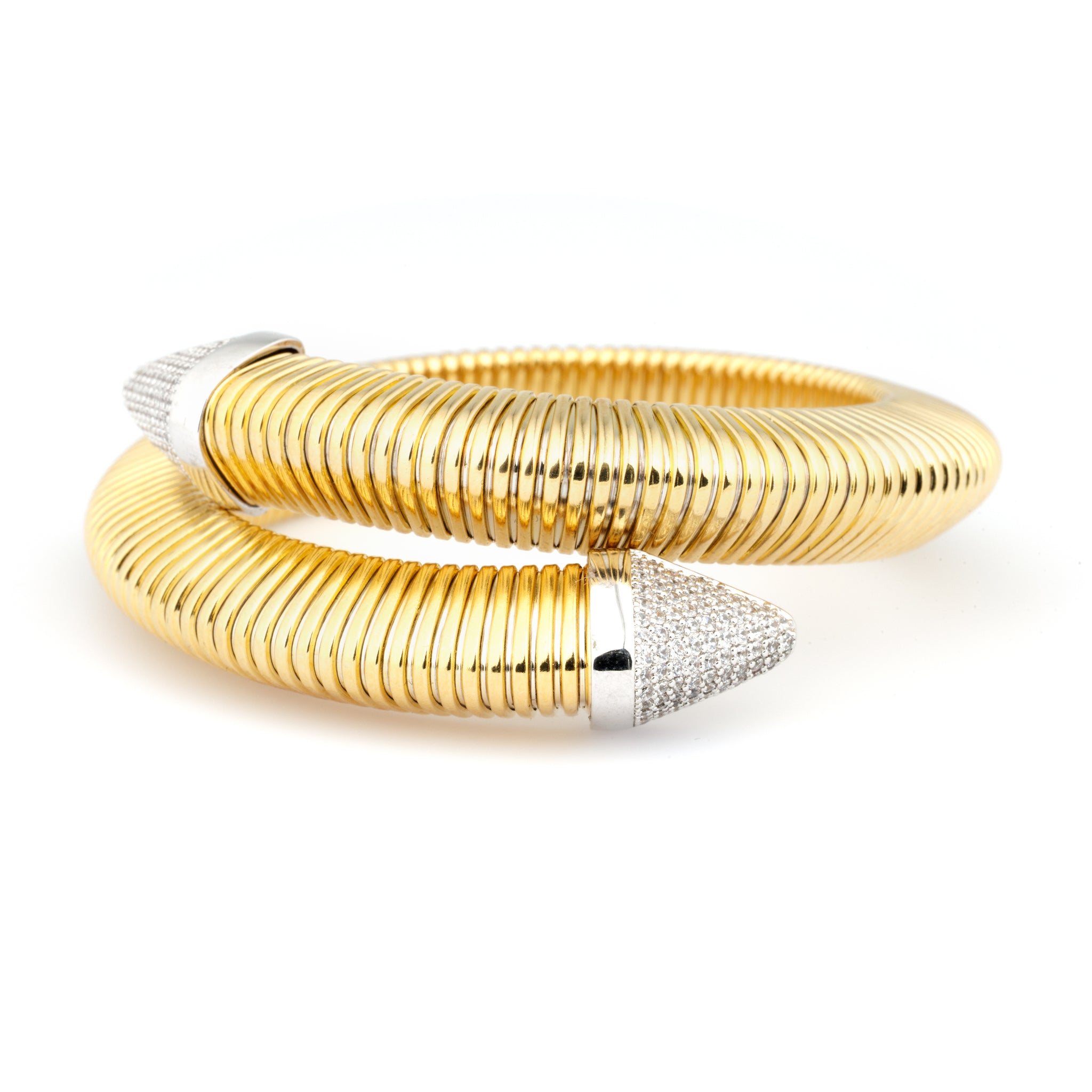 Gold Double Swirl Wrap Bracelet
