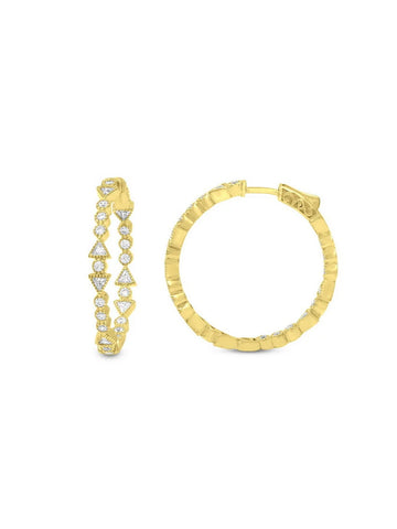 Pave Shape Hoops