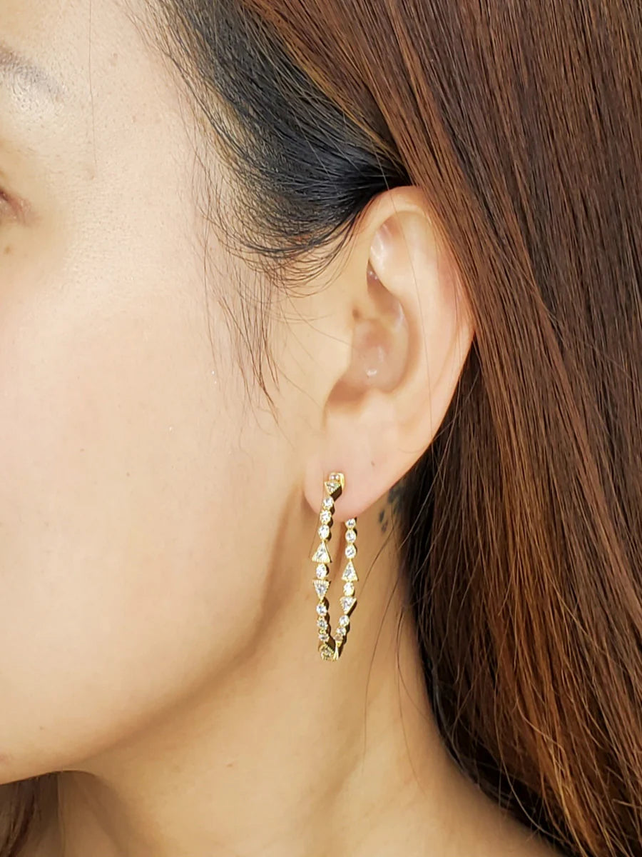 Pave Shape Hoops
