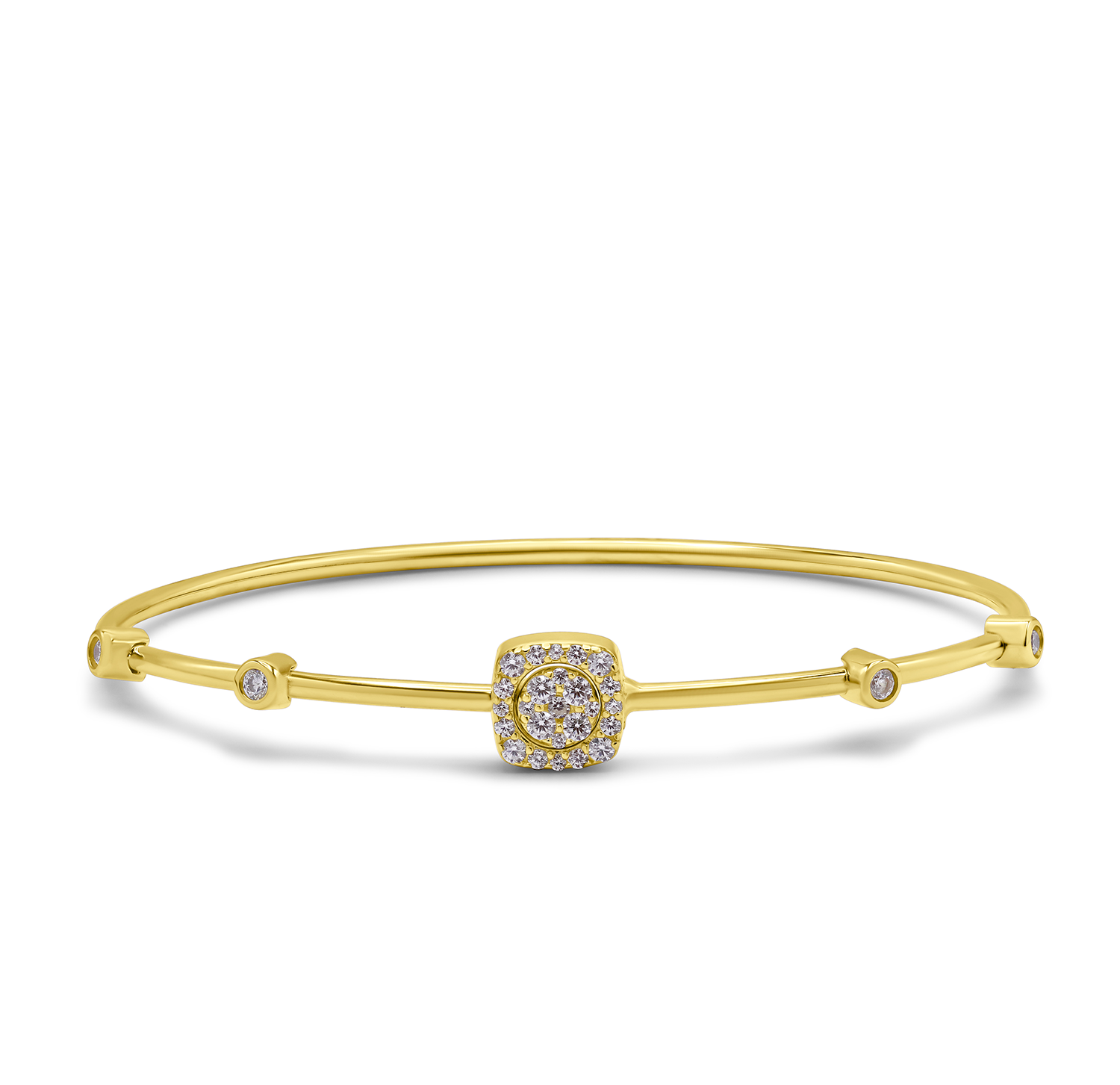 Pave Square Gold Bracelet