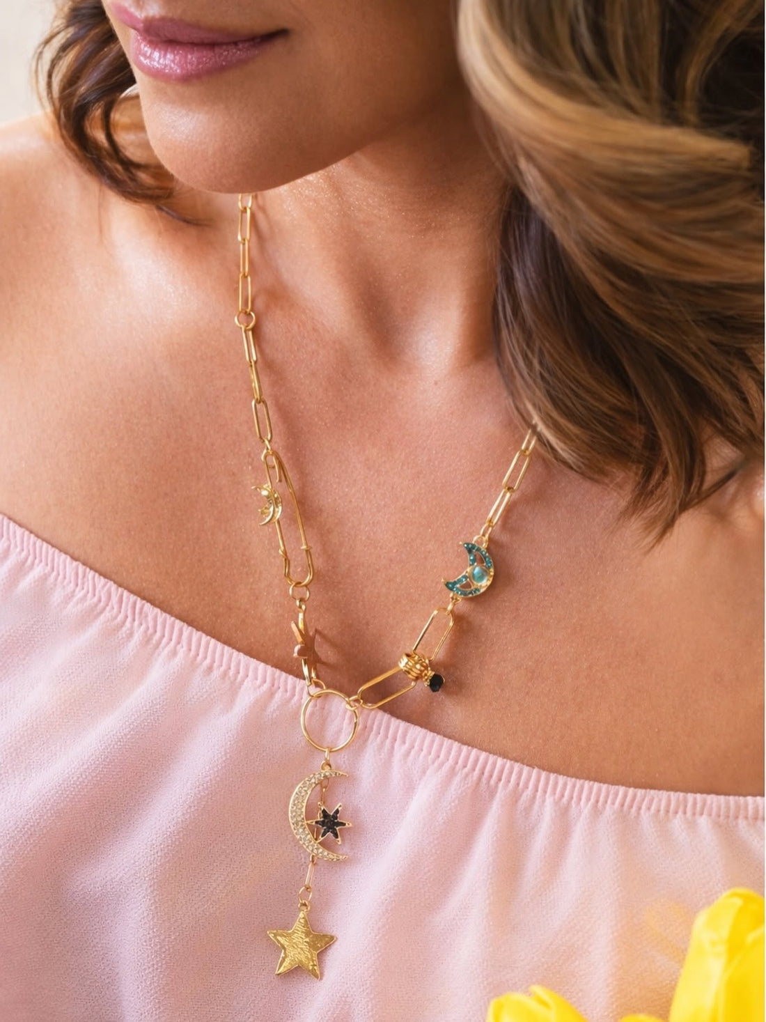 Moon/Star Charms Necklace
