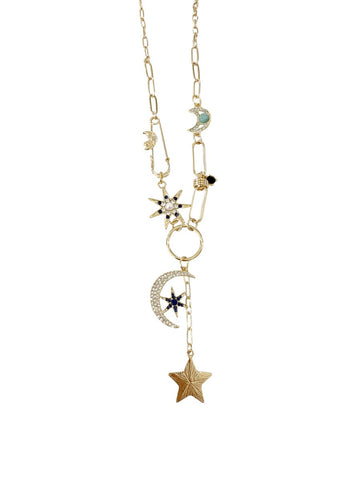 Moon/Star Charms Necklace