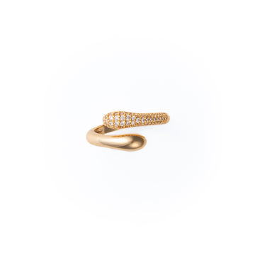 Double Swirl Pave Ring