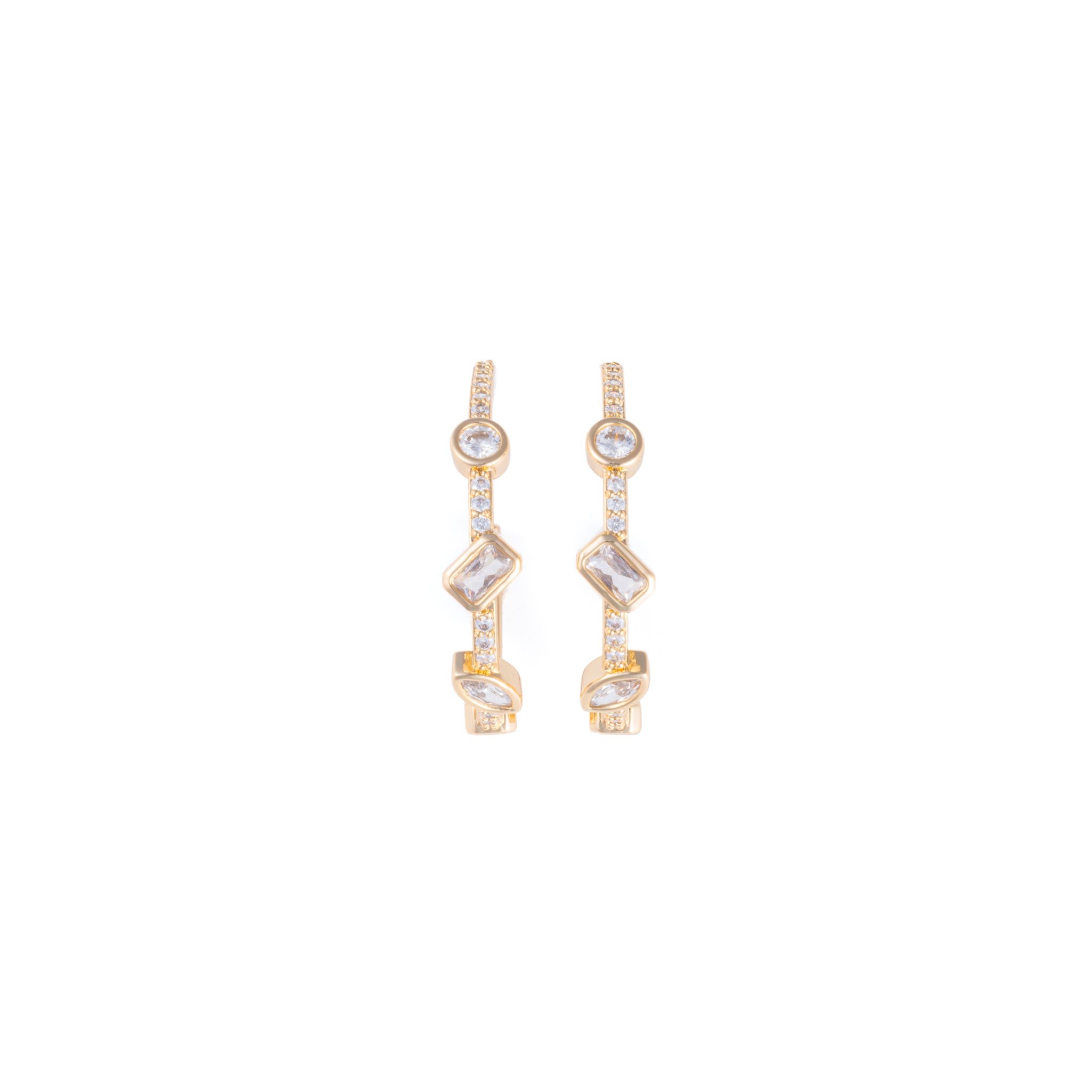 Pave Shapes Hoop Earring