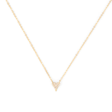 Gold Heart Pave Necklace