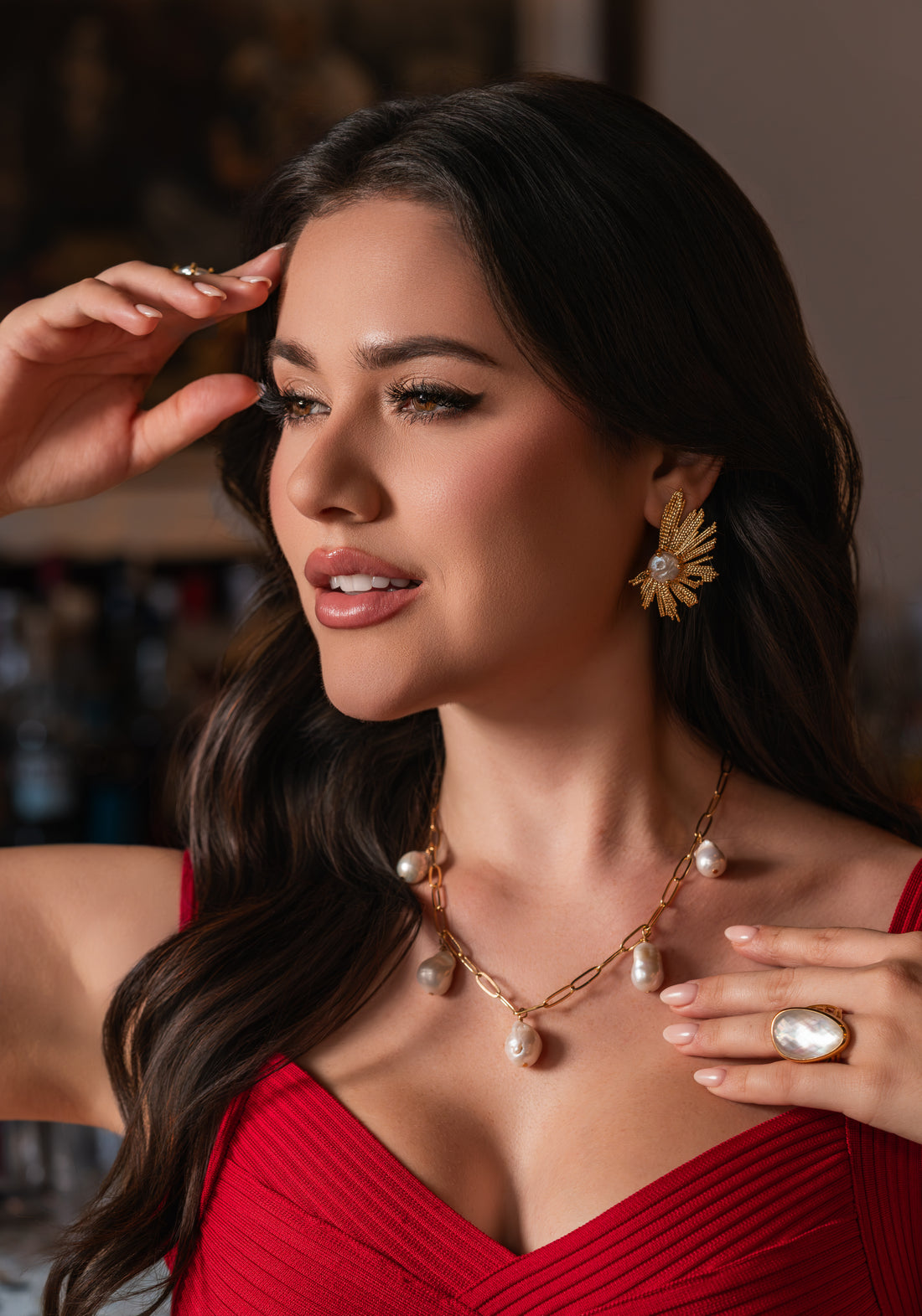 Pearl Feather Earrings