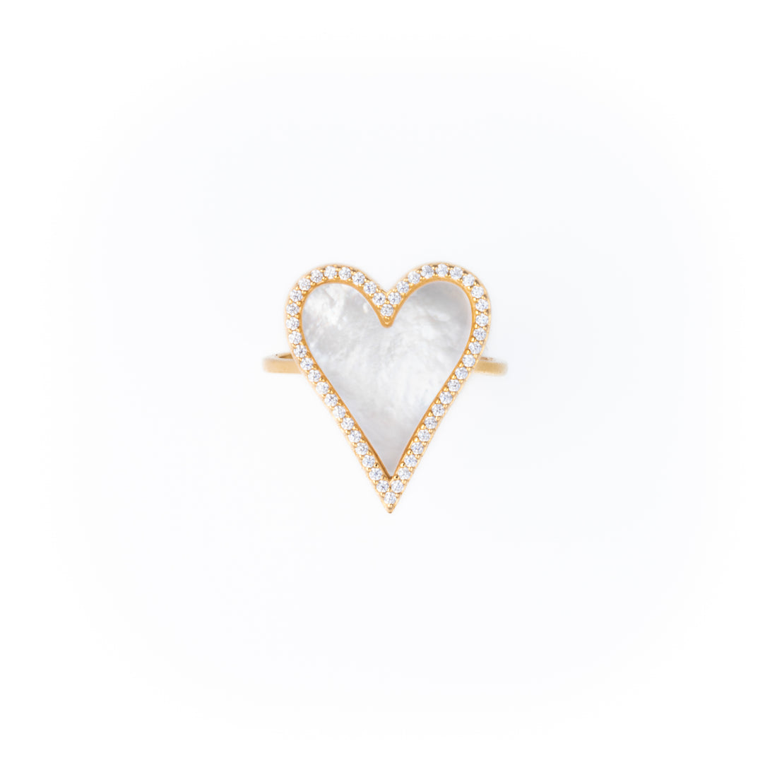 Malachite & Mother of Pearl Heart Ring