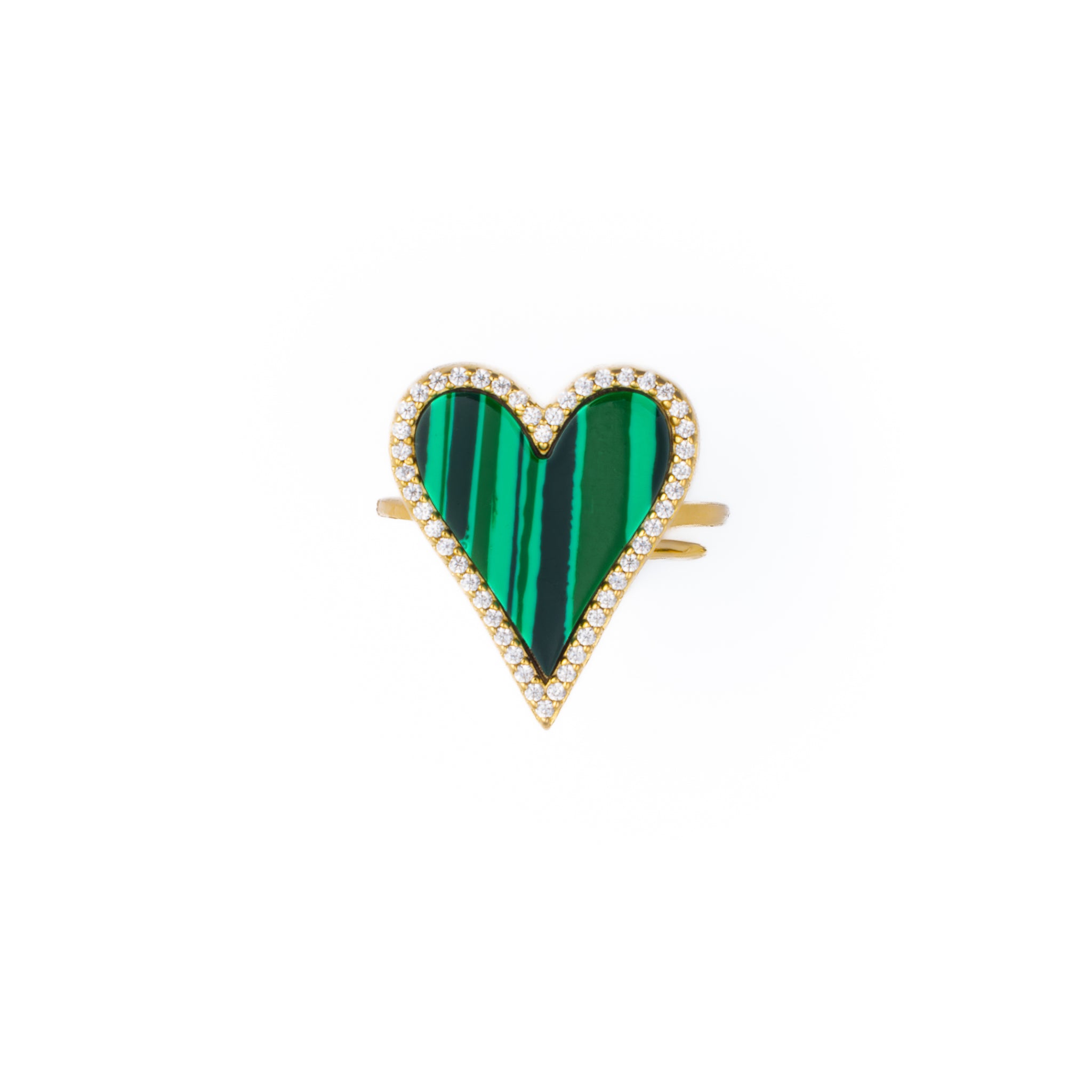 Malachite & Mother of Pearl Heart Ring