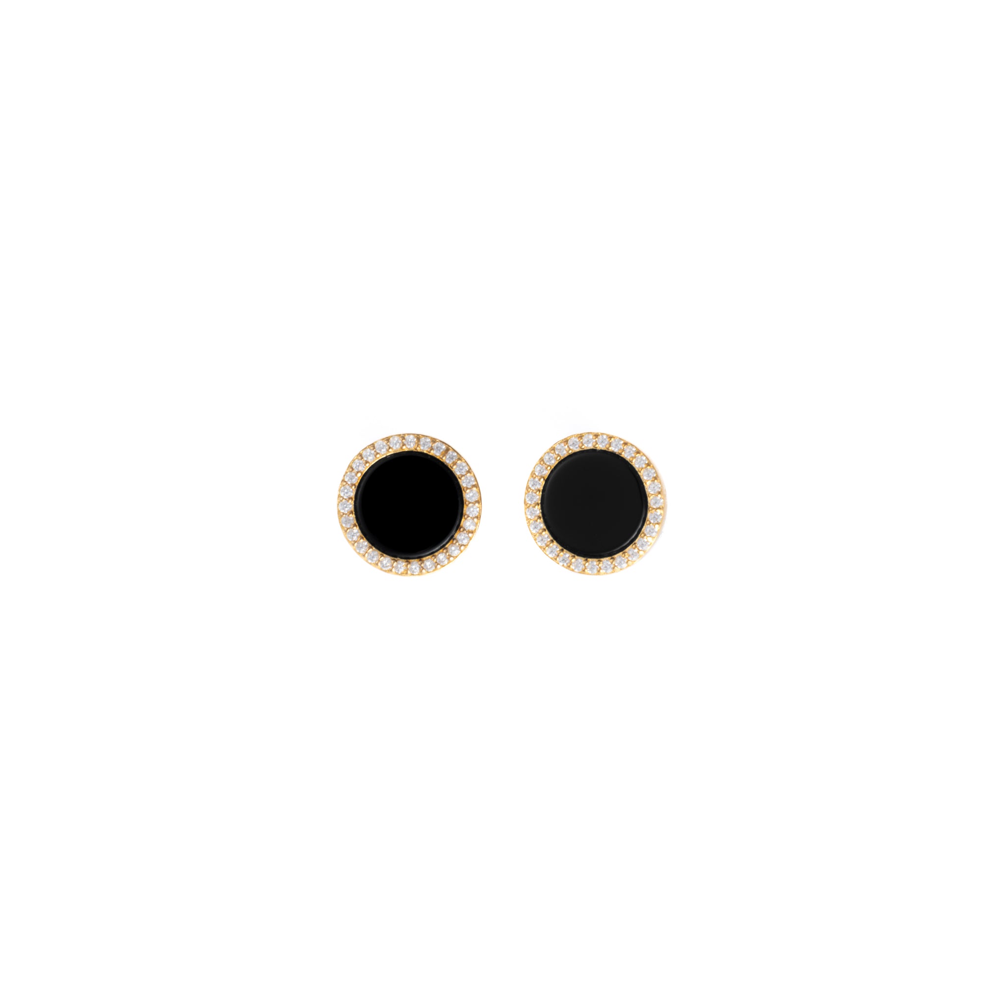 Round Pave Stud Earrings
