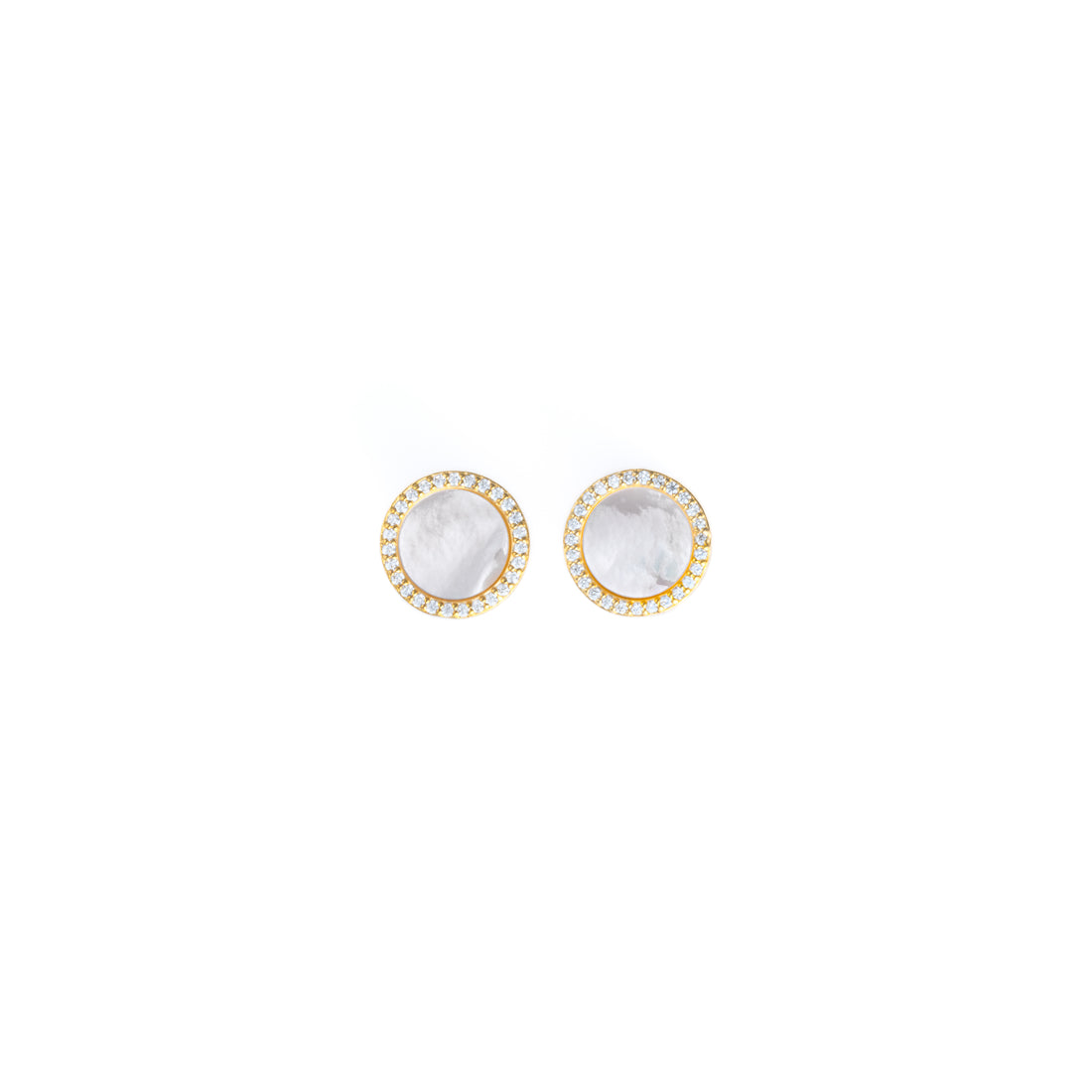 Round Pave Stud Earrings
