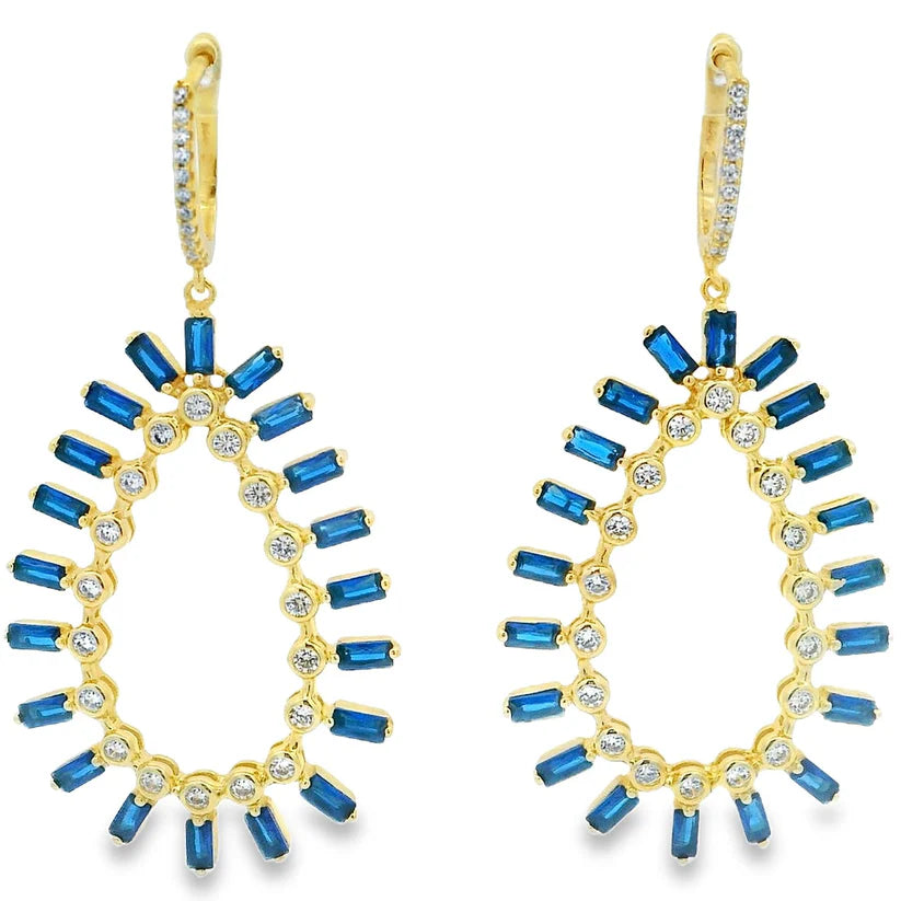 Bezel Teardrop Earring