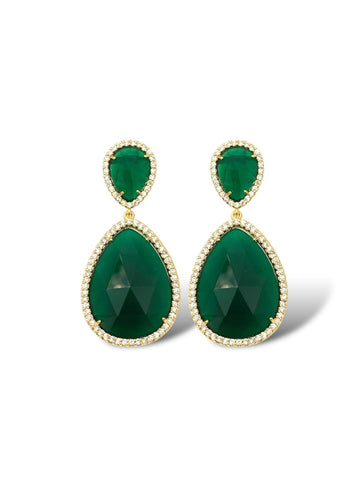 Bella Drop Green Earring