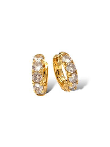 Oval Pave Huggies