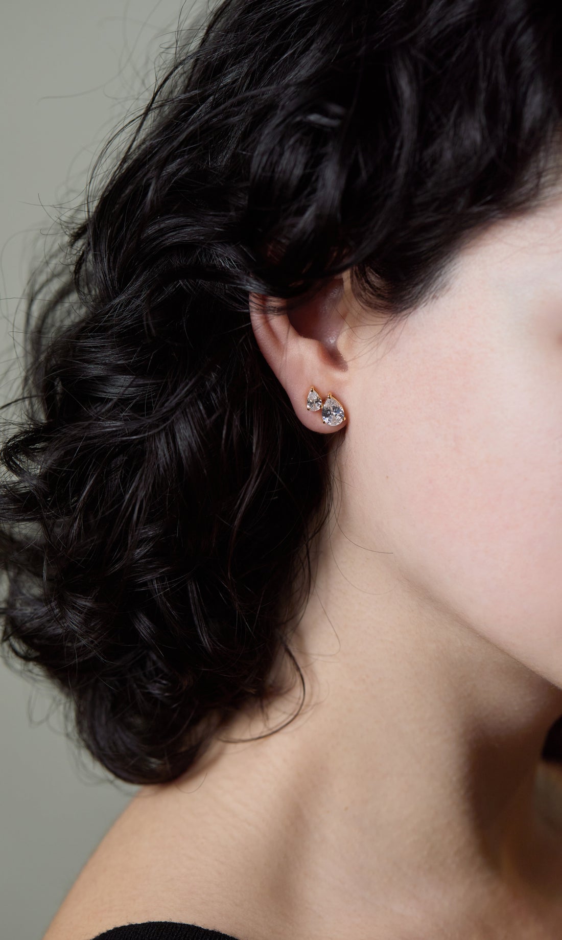 Pear Cut CZ Stud Earrings