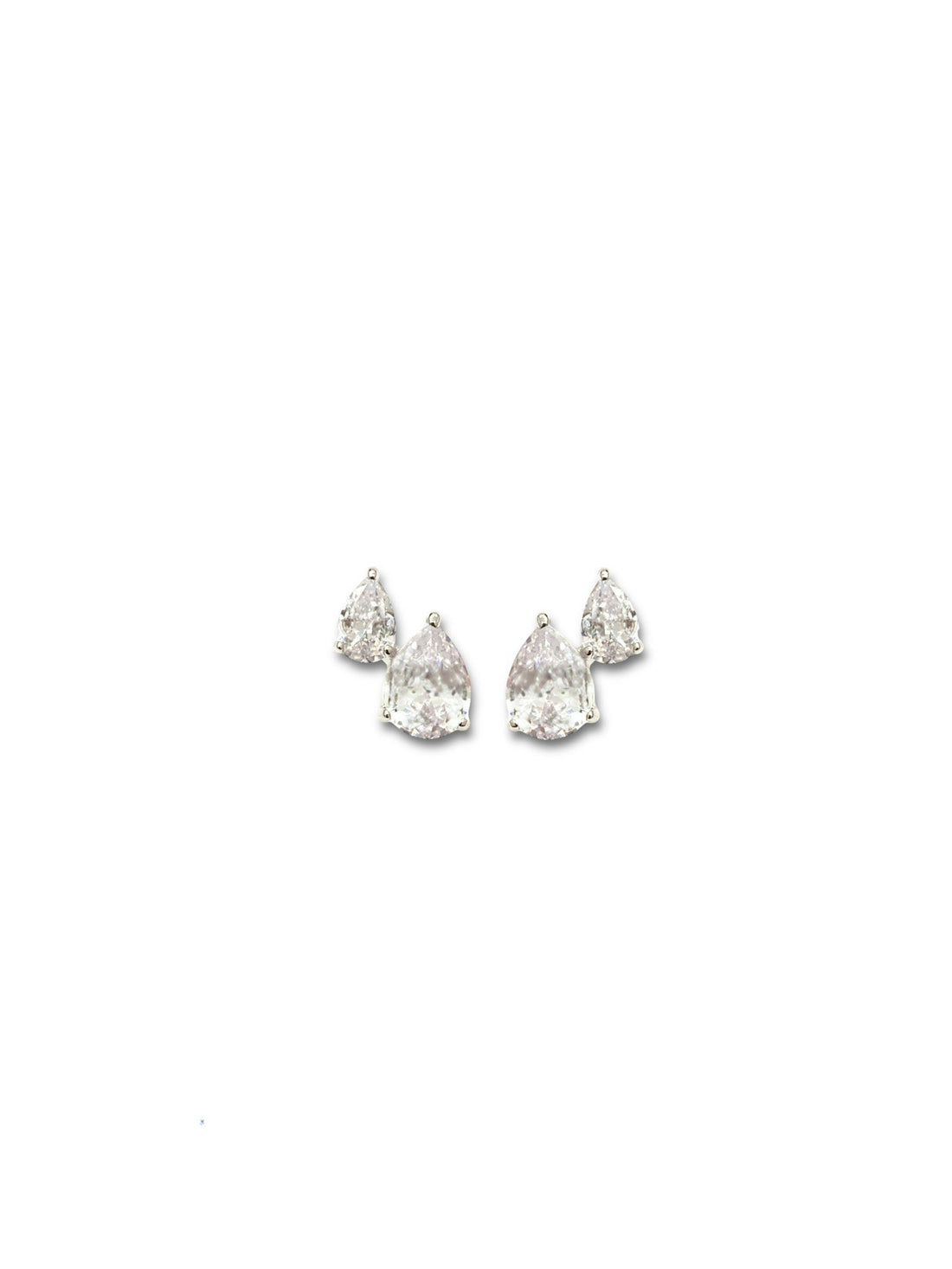 Pear Cut CZ Stud Earrings