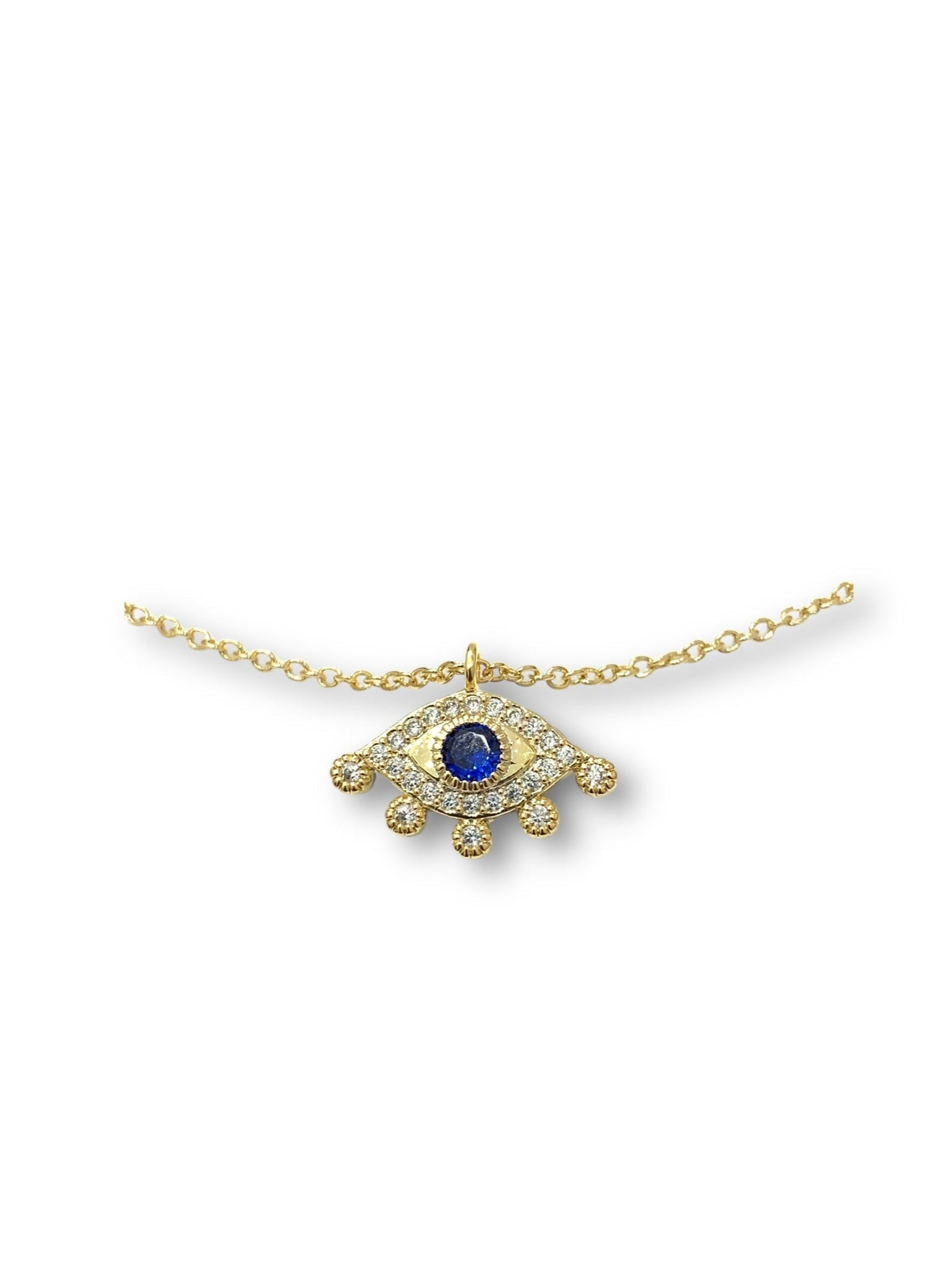 Blue Sapphire Eye Drop Necklace