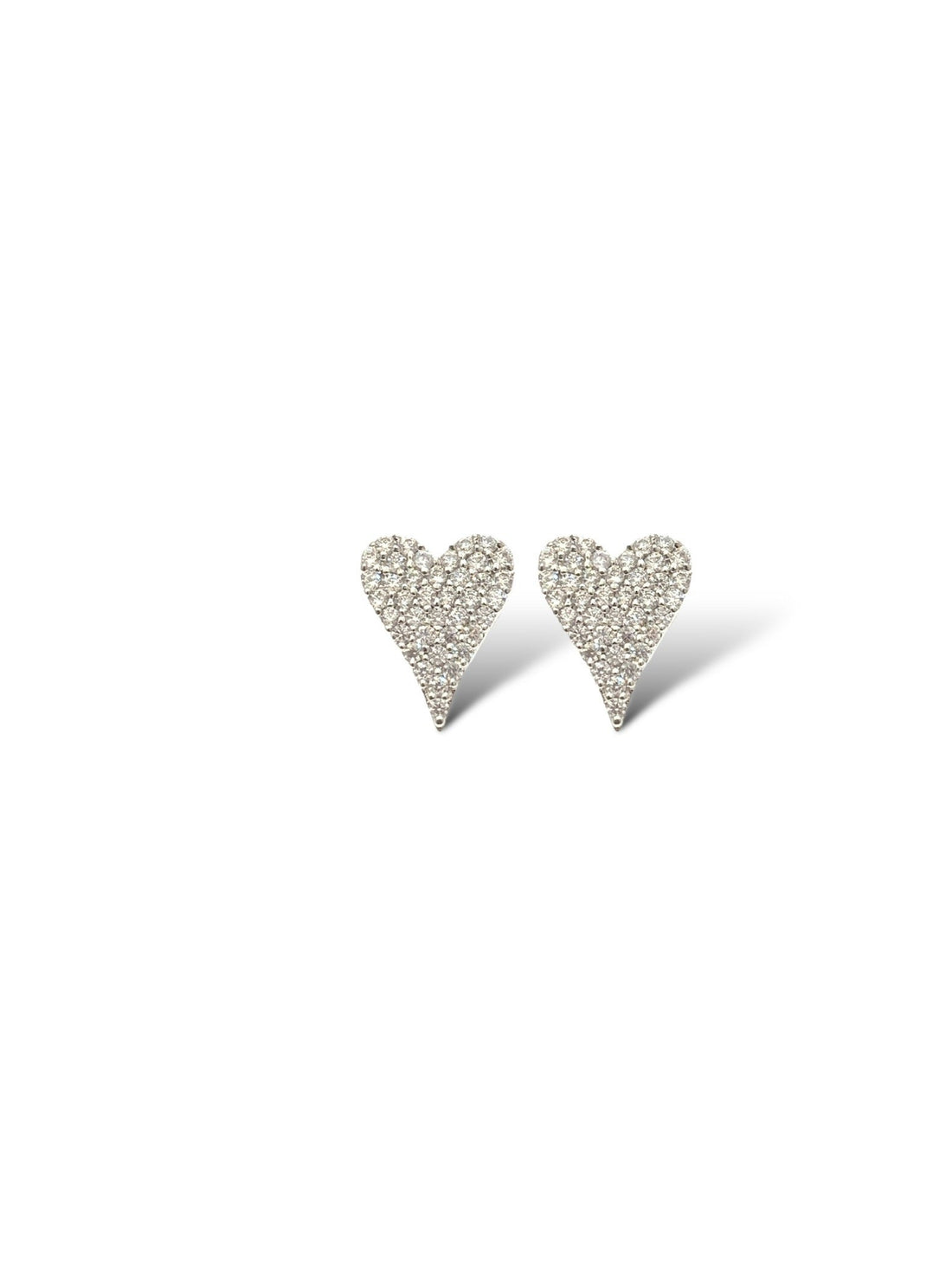 Mini Pave Heart Studs