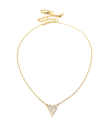 Mini Pave Heart Necklace