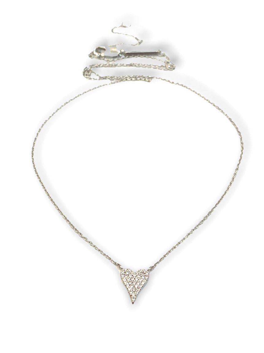 Mini Pave Heart Necklace