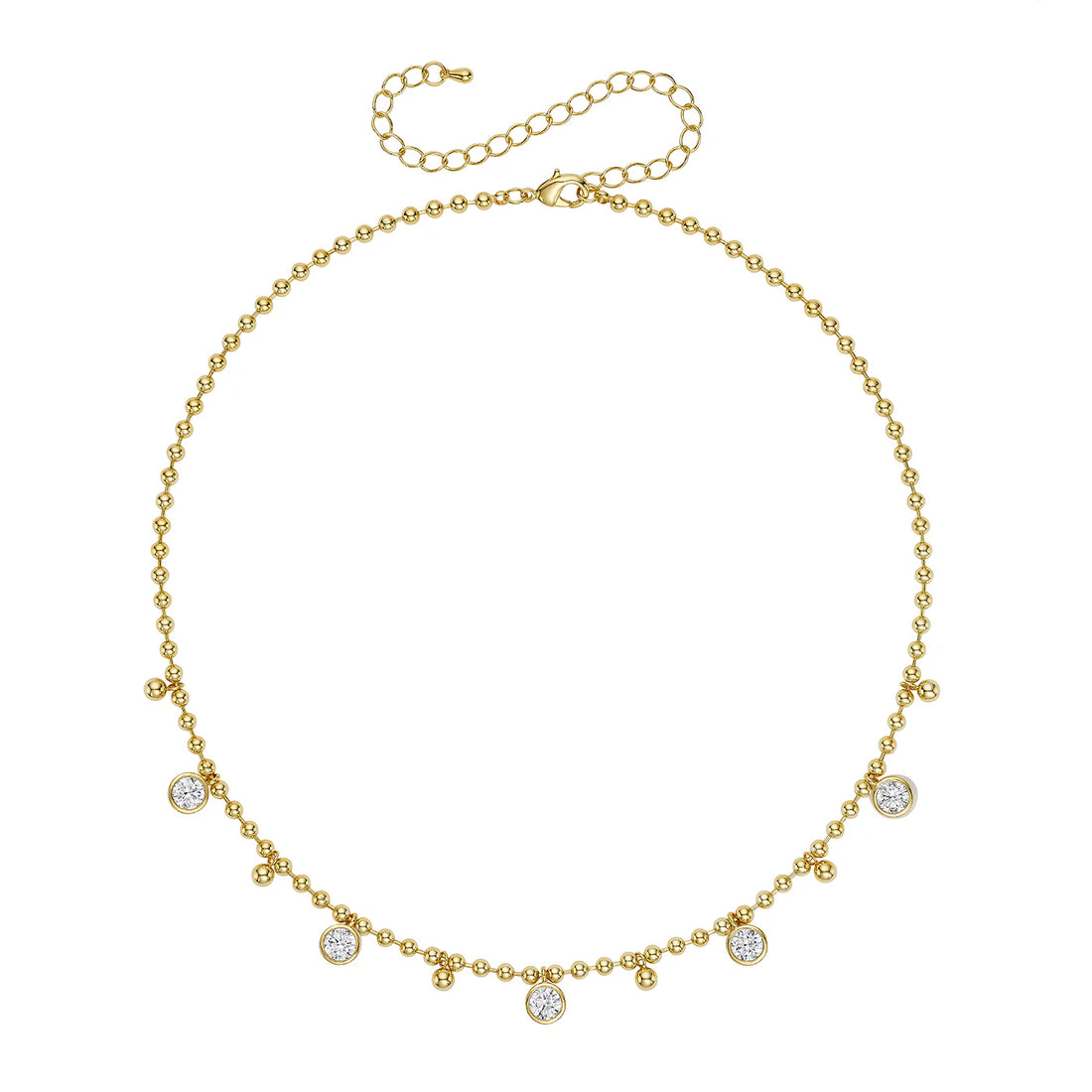 Bezel Ball Chain Necklace