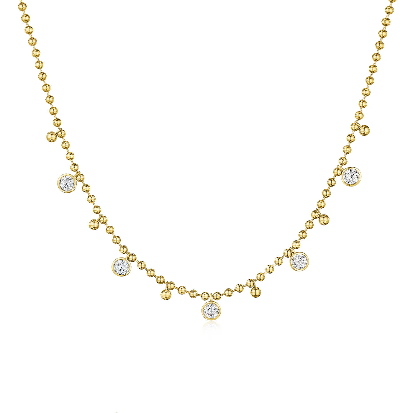 Bezel Ball Chain Necklace
