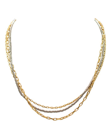 Thin Mixed Metal Necklace