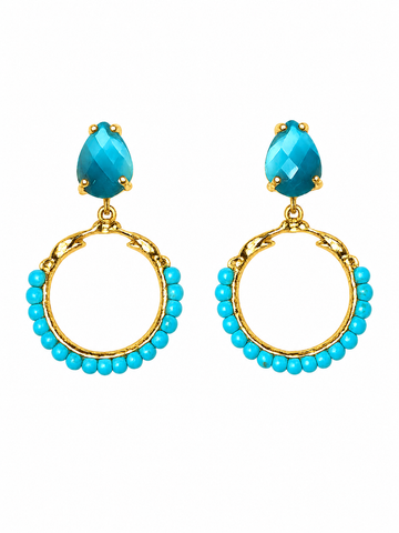 Aqua/Turquoise Open Earring